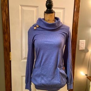 Button cowl neck tunic w/pockets - NEW